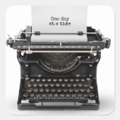 レトロタイプライター付引用文 スクエアシール (正面)