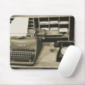 レトロタイプライター及び電話 マウスパッド (マウス)