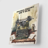 レトロタイプライター壁時計 スクエア壁時計 (傾斜)