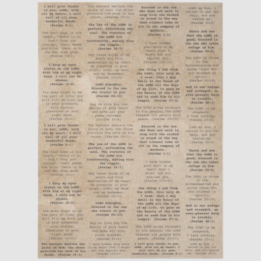 レトロタイプライター聖書の詩編の論文誌 薄葉紙 (正面)