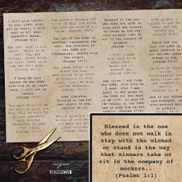 レトロタイプライター聖書の詩編の論文誌 薄葉紙