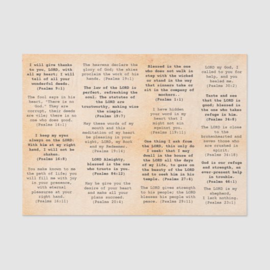 レトロタイプライター聖書の詩編の論文誌 薄葉紙 (正面)