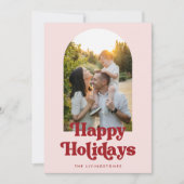 レトロタイプ赤と赤面アーチ写真 シーズンカード (正面)