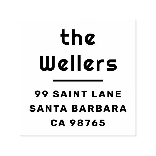 レトロタイポグラフィはっきりした差出人住所 セルフインキングスタンプ (デザイン)