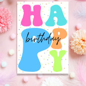 レトロタイポグラフィカラフルハッピーバースデーカード カード