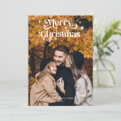 レトロタイポグラフィクリスマスフォトホリデーカード シーズンカード (スタンド正面)