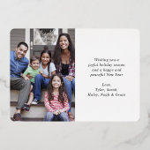 レトロタイポグラフィクリスマス&新年2写真 箔シーズンカード (裏面)