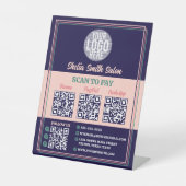 レトロタイポグラフィクールビジネスキャッシュレススキャン支払 台座サイン (正面)