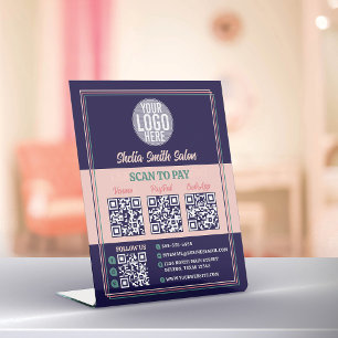 レトロタイポグラフィクールビジネスキャッシュレススキャン支払 台座サイン