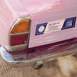 レトロタイポグラフィクールビジネスロゴQR バンパーステッカー