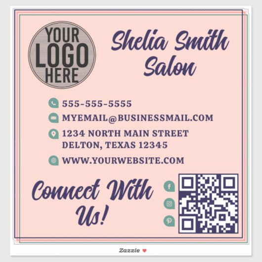 レトロタイポグラフィクール配色ビジネス シール (シート)