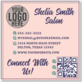 レトロタイポグラフィクール配色ビジネス シール (正面)