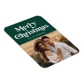 レトロタイポグラフィグリーンメリークリスマスフォト マグネット (右側)