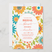 レトロタイポグラフィサマーサンブライダルシャワー 招待状 (正面)