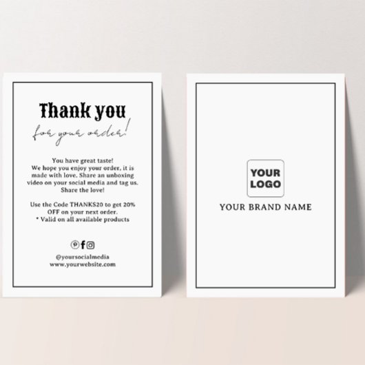 レトロタイポグラフィサンキューディスカウントカード サンキューカード