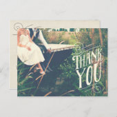 レトロタイポグラフィサンキュー結婚のポストカード ポストカード (正面/裏面)