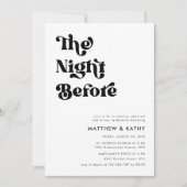レトロタイポグラフィザナイトリハーサルディナー 招待状 (正面)