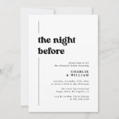 レトロタイポグラフィザナイトリハーサルディナー 招待状 (正面)