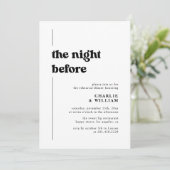 レトロタイポグラフィザナイトリハーサルディナー 招待状 (スタンド正面)