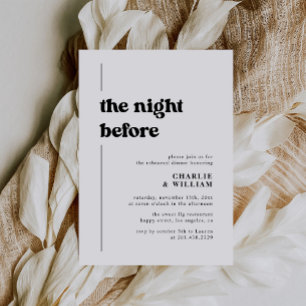 レトロタイポグラフィザナイトリハーサルディナー 招待状