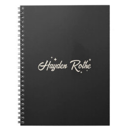 レトロタイポグラフィスターズブラック ノートブック