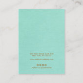 レトロタイポグラフィスターターコイズイヤリングディスプレイ 名刺 (裏面)