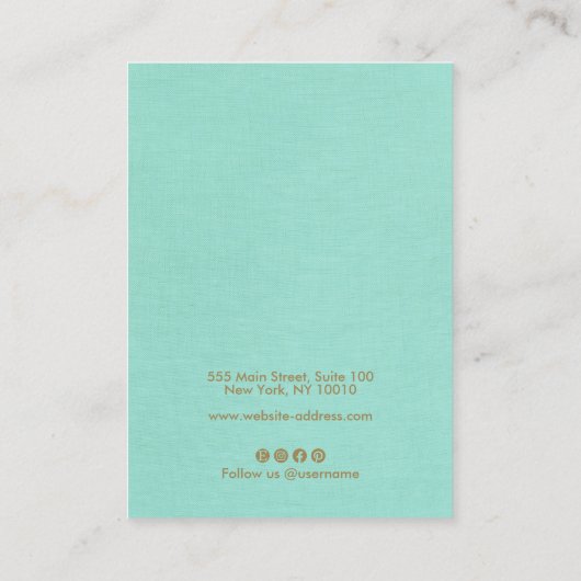 レトロタイポグラフィスターターコイズイヤリングディスプレイ 名刺 (裏面)