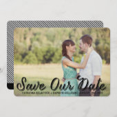 レトロタイポグラフィス救クリットの日付発表 招待状 (正面/裏面)