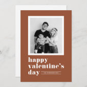 レトロタイポグラフィテラコッタフォトバレンタインデー シーズンカード (正面/裏面)