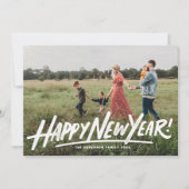 レトロタイポグラフィハッピーニューイヤー写真オーバーレイ シーズンカード (正面)
