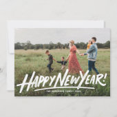 レトロタイポグラフィハッピーニューイヤー写真オーバーレイ シーズンカード (正面)