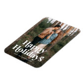 レトロタイポグラフィハッピーホリデーズフォト マグネット (左側)