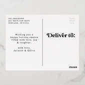 レトロタイポグラフィハッピーホリデーズフォト 箔シーズンポストカード (裏面)