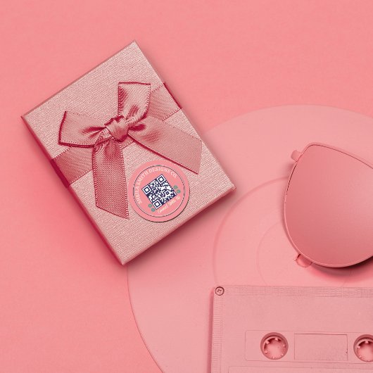 レトロタイポグラフィビジネスソーシャルメディアQRコード ラウンドシール