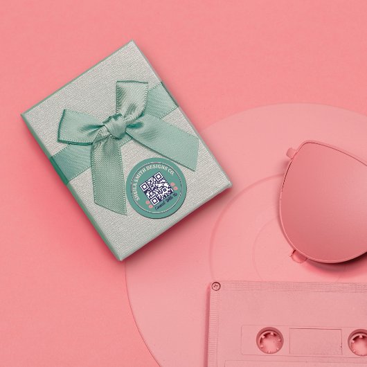 レトロタイポグラフィビジネスソーシャルメディアQRコード ラウンドシール