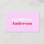 レトロタイポグラフィピンクアンドレッドミニマルトレンディー部 名刺 (正面)