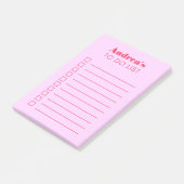 レトロタイポグラフィピンクパーソナライズされたレッド一覧 ポストイット (アングル)