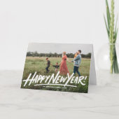 レトロタイポグラフィフォトオーバーレイハッピー新年 シーズンカード (正面)