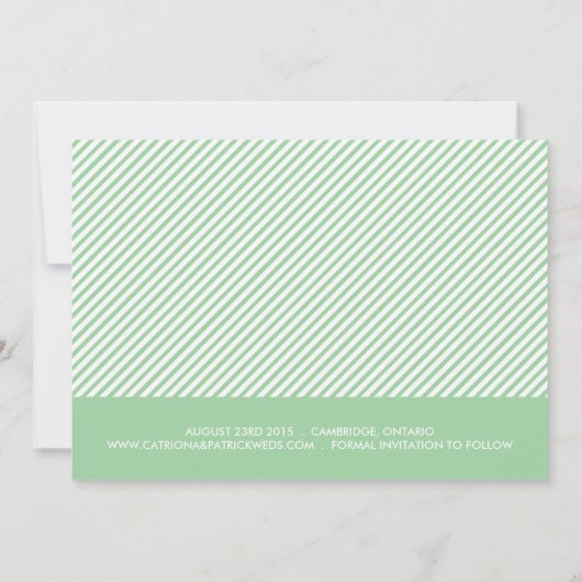 レトロタイポグラフィフォトセーブ・ザ・デート案内 招待状 (裏面)