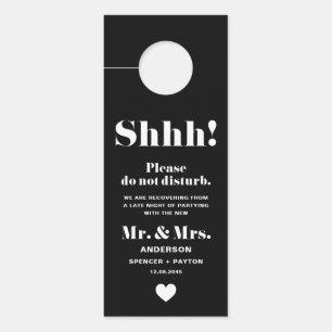 レトロタイポグラフィブラックディスターブ結婚ル ドアノブサイン