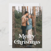 レトロタイポグラフィメリークリスマス2フォトホリデー シーズンカード (正面)