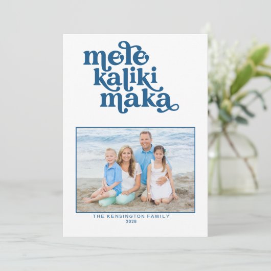 レトロタイポグラフィメレカリキマカクリスマスフォト シーズンカード (スタンド正面)