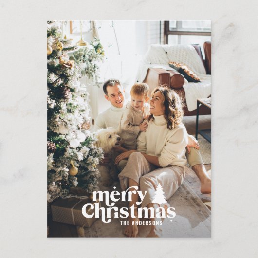 レトロタイポグラフィモダンフルフォト シーズンポストカード (正面)