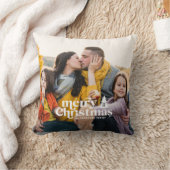 レトロタイポグラフィモダン写真クリスマス クッション (ブランケット)