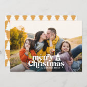 レトロタイポグラフィモダン写真クリスマス シーズンカード (正面/裏面)