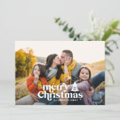 レトロタイポグラフィモダン写真クリスマス シーズンカード (スタンド正面)
