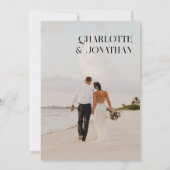 レトロタイポグラフィモダン写真リハーサルディナー 招待状 (裏面)