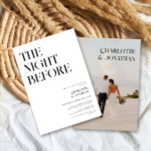 レトロタイポグラフィモダン写真リハーサルディナー 招待状