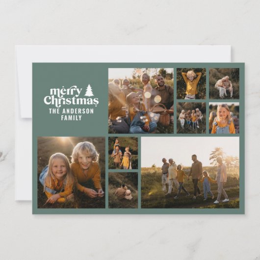 レトロタイポグラフィモダン数々の写真 シーズンカード (正面)