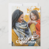 レトロタイポグラフィモダン1フォトホリデークリスマス シーズンカード (正面)